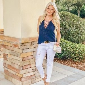 White jean jeggings